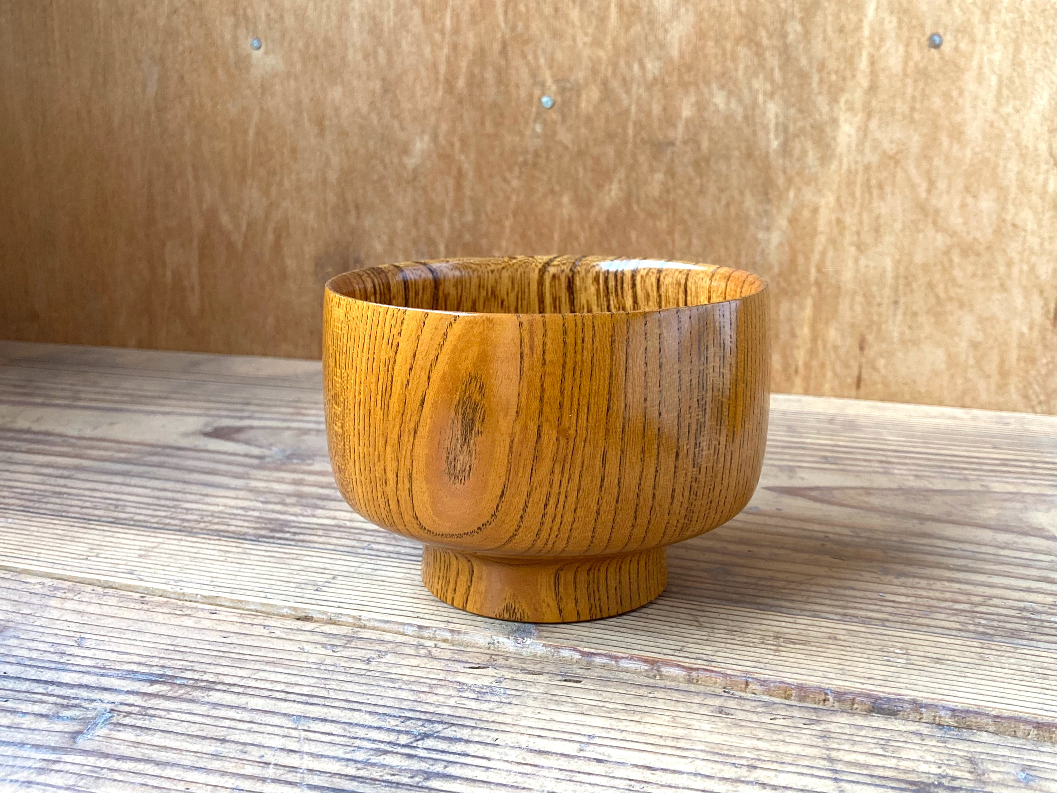 ｜にちにち椀　角　山吹｜ケヤキ 汁椀 お椀 木の器 漆器 黄色 ナチュラル