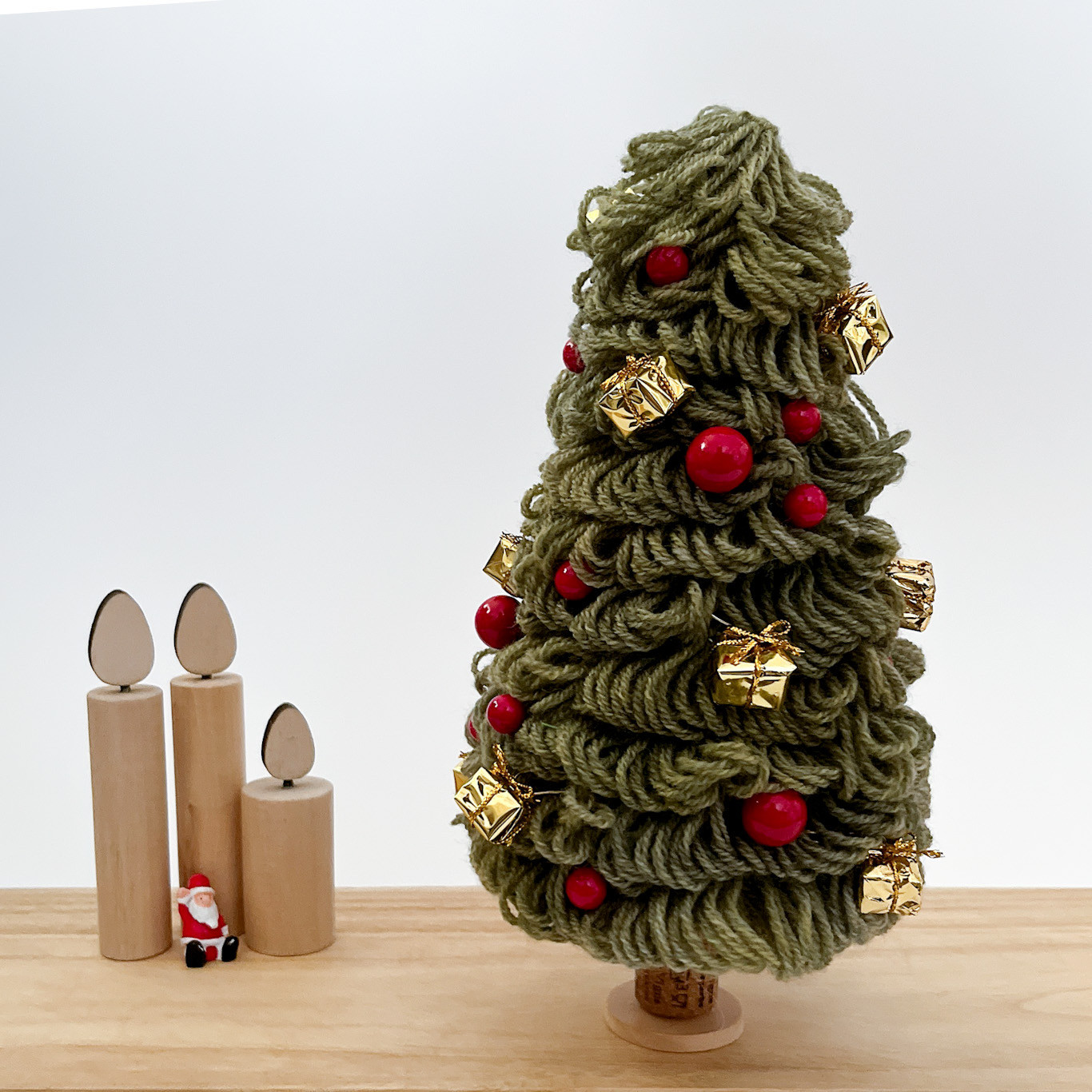 毛糸のクリスマスツリー 【受注製作】 卓上 ミニサイズ