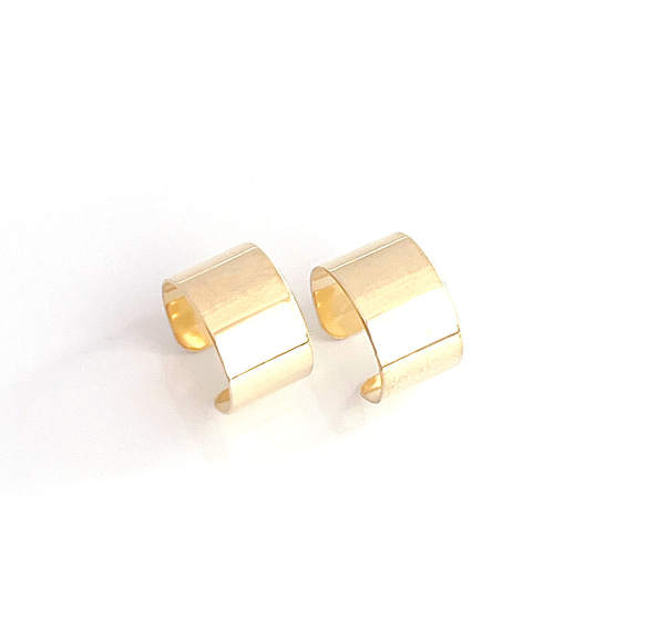 ese33-2 [10個] 寬度約6mm 簡潔精緻的耳套配件 18KGP 316L 醫用不鏽鋼 第1張的照片