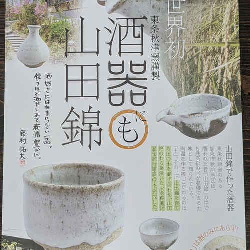 山田錦ぐい呑み碗(藁灰釉×黒飴釉) おちょこ・ぐい呑み・徳利 東条秋津