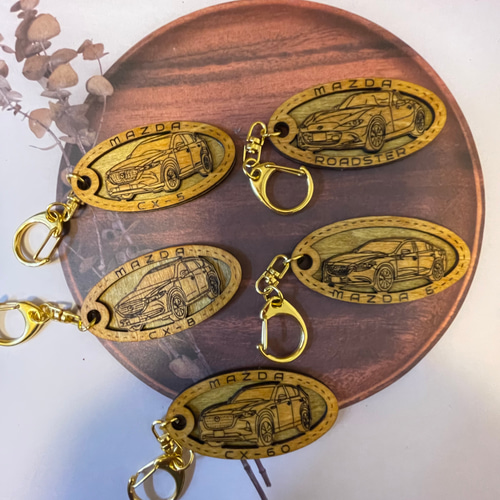 木製キーホルダー タフト TAFT 希望ナンバー刻印 ダイハツ DAIHATSU