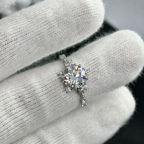 ベジ子様 リクエスト 2点 まとめ商品 モアサナイト 究極◇6.5mm 2ct モアサナイト 一粒ピアス シルバー◇silver925