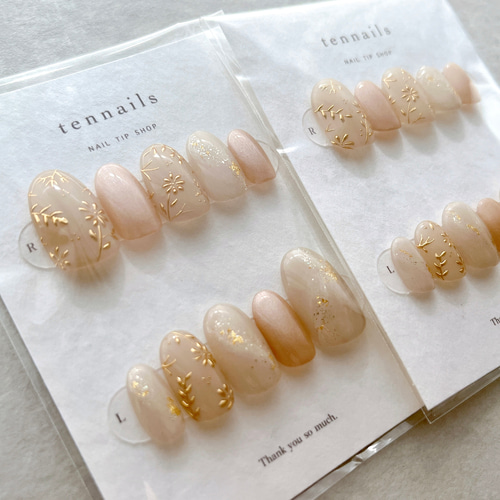 ネイルチップ ワンホン フラワー パール ネイルチップ ワンホン フラワー パール