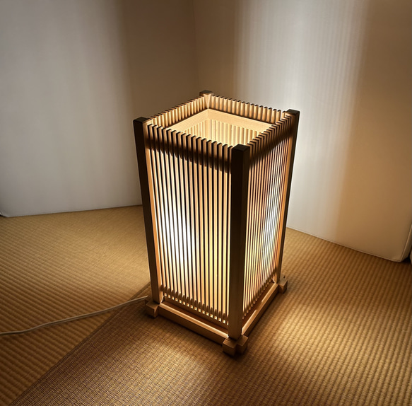 組子細工 行灯 総桧作り 秋、長い夜の癒し creema限定 お正月