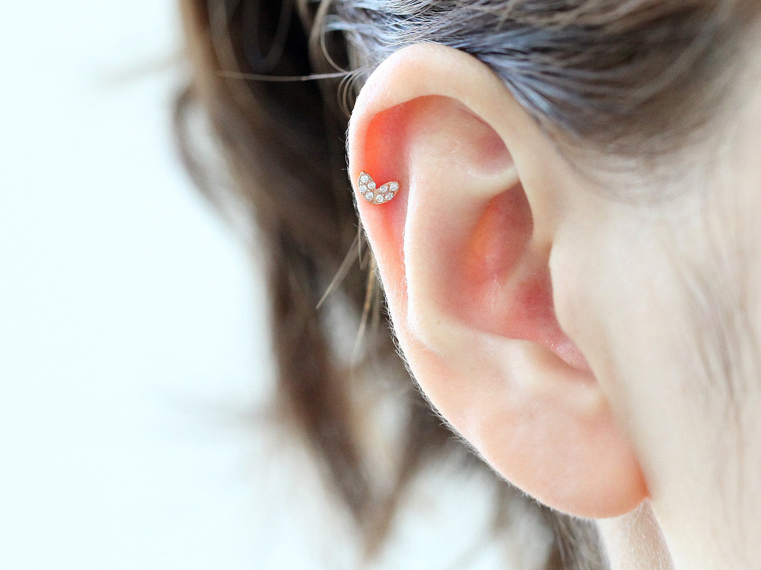 14K金 ゴールドハー 雪片 ヘリックス 軟骨 アンチトラガス アウター インナーコンク イヤリング ピアス ラブレット