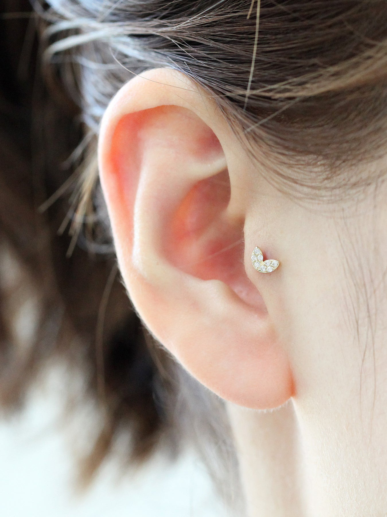 14K金 ゴールドハー 雪片 ヘリックス 軟骨 アンチトラガス アウター インナーコンク イヤリング ピアス ラブレット