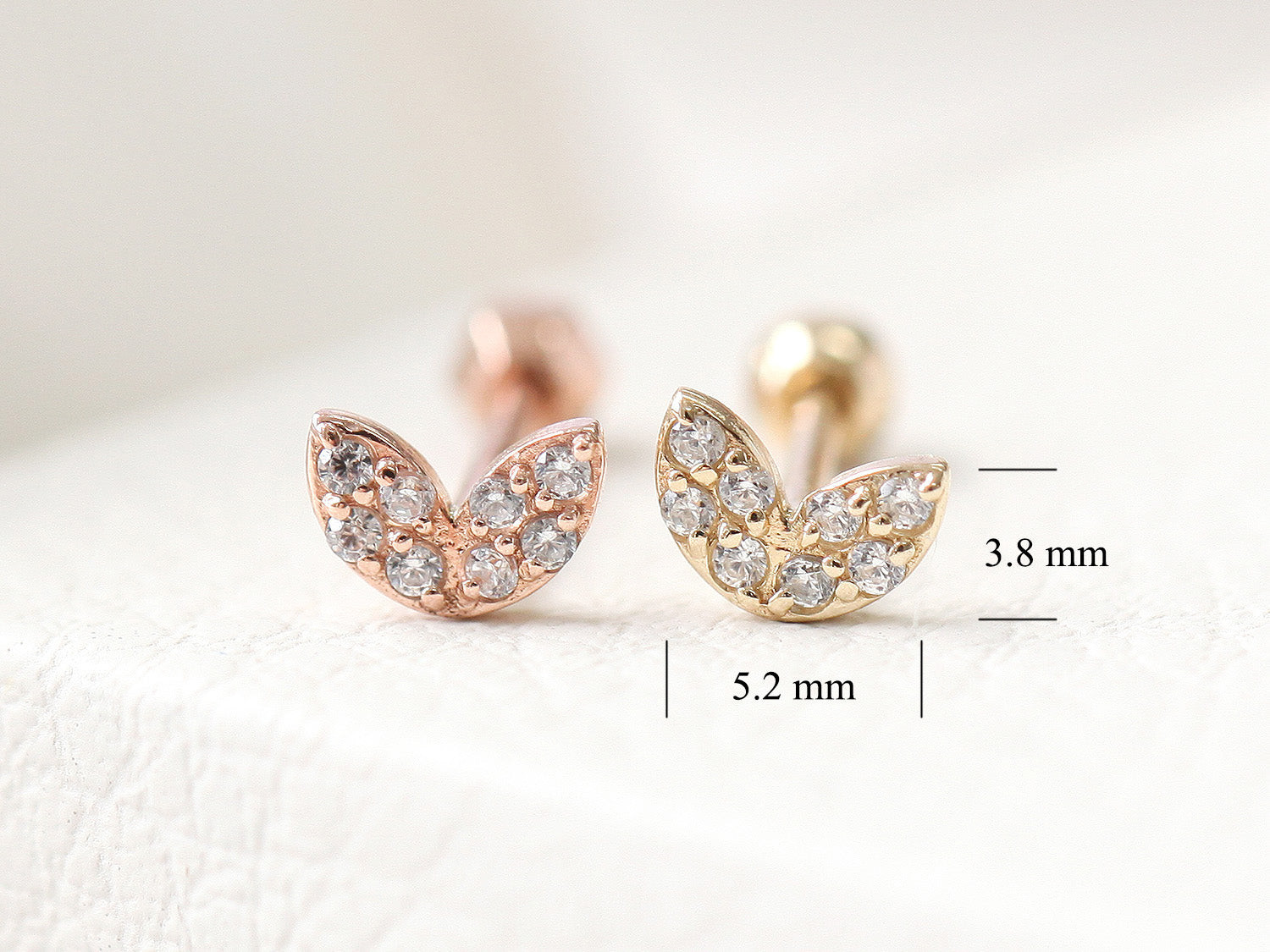 14K金 ゴールドハー 雪片 ヘリックス 軟骨 アンチトラガス アウター インナーコンク イヤリング ピアス ラブレット