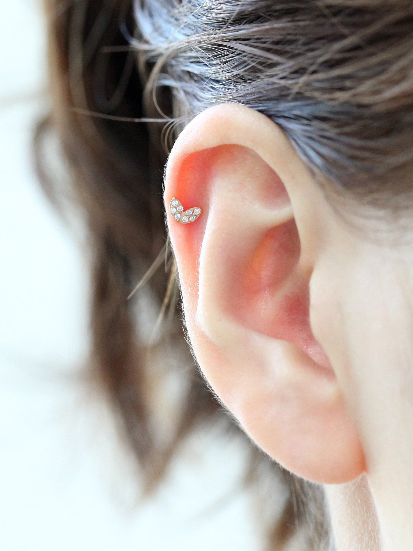 14K金 ゴールドハー 雪片 ヘリックス 軟骨 アンチトラガス アウター インナーコンク イヤリング ピアス ラブレット