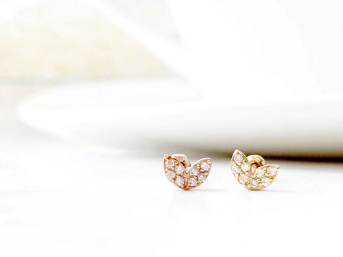 14K金 ゴールドハー 雪片 ヘリックス 軟骨 アンチトラガス アウター インナーコンク イヤリング ピアス ラブレット