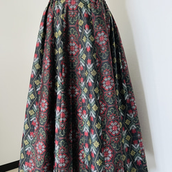 004❇︎本場大島紬14枚剝ギャザースカート 腰リボン両脇ポケット付 クリスマス 004❇︎本場大島紬14枚剝ギャザースカート 腰リボン両脇ポケット付