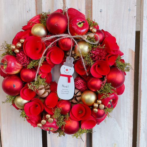 真っ赤なクリスマスリース SALE♡現品のみ！【真っ赤なクリスマスリース】秋冬カラーが素敵♡人気