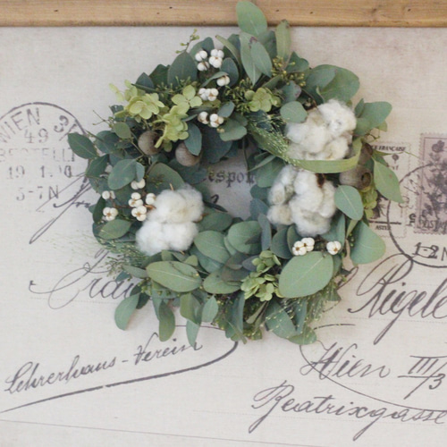 ユーカリコットンリース ドライフラワー petit chocolat 通販 18465515