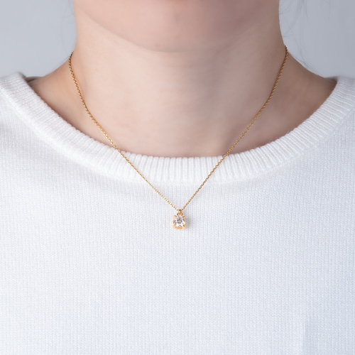 モアサナイト ネックレス 金属アレルギー対応 サージカルステンレス製