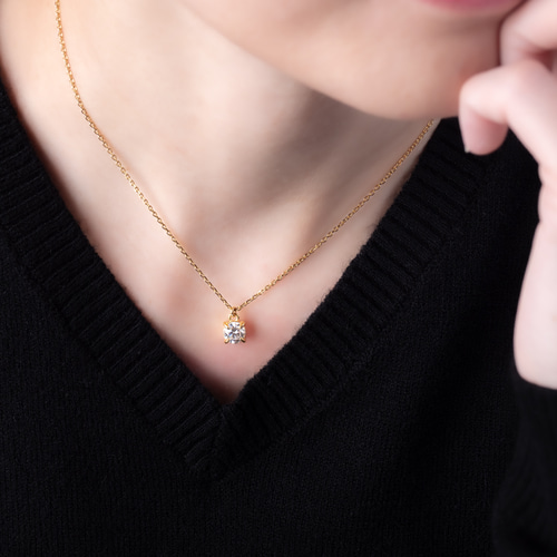 モアサナイト ネックレス 金属アレルギー対応 サージカルステンレス製