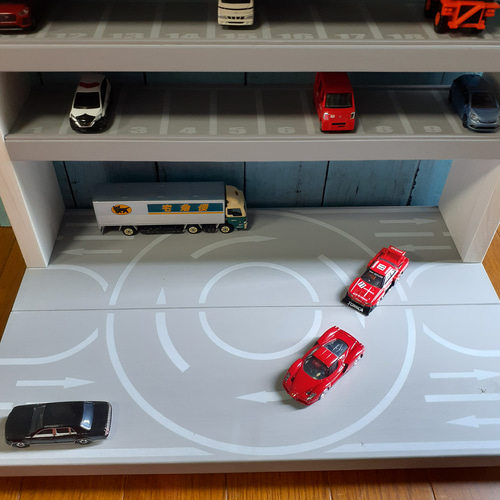 10段90台トミカ収納棚ロータリー交差点付ミニカーホットウィール 10段ミニカー90台収納棚ロータリー交差点付きトミカホット