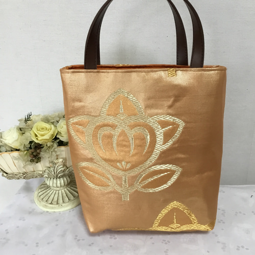 花ぷらら・ハンドメイド・袋帯・大きめ・トートバッグ・194 花ぷらら・オリジナル・洋服でも着物でも使える・リメイク・帯・カバン