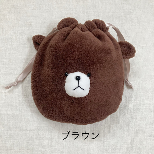 くまの巾着袋・ポシェット 巾着袋 yamamo 通販 18466142｜Creema