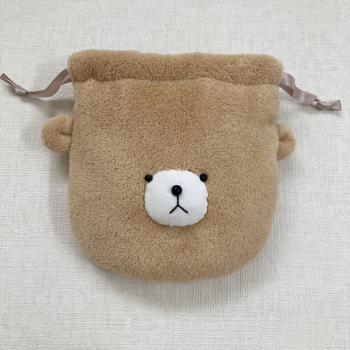 巾着袋 バレエ くま アップリケ ハンドメイド