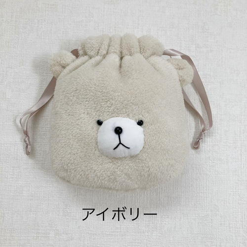くまの巾着袋・ポシェット 巾着袋 yamamo 通販 18466142｜Creema