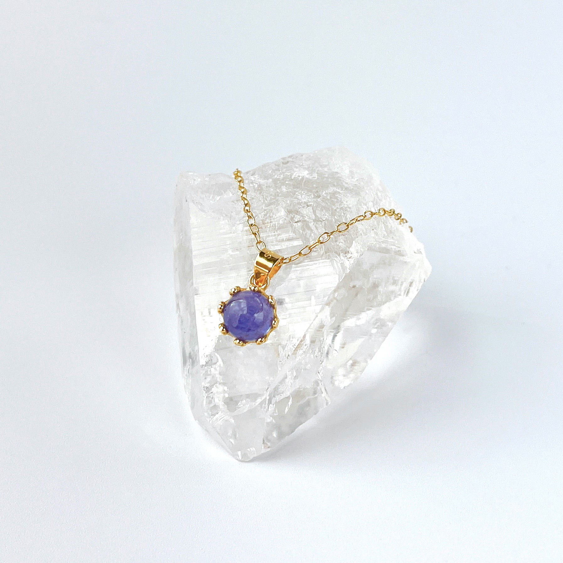 【12月の誕生石】タンザナイトの一粒ネックレス　天然石 ブルー 14kgf シンプル プレゼント 誕生日 ギフト