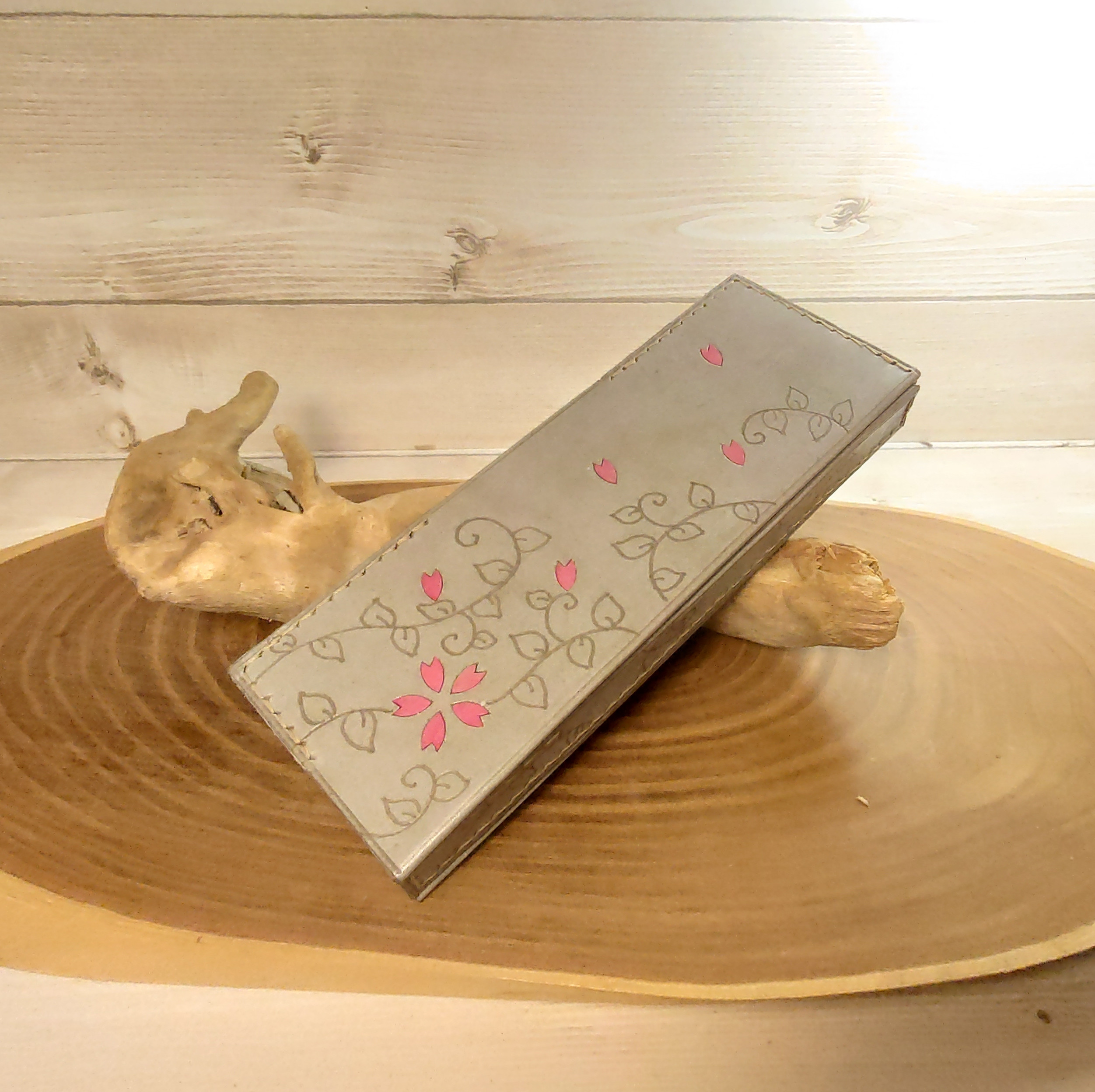 桜の箱型ペンケース