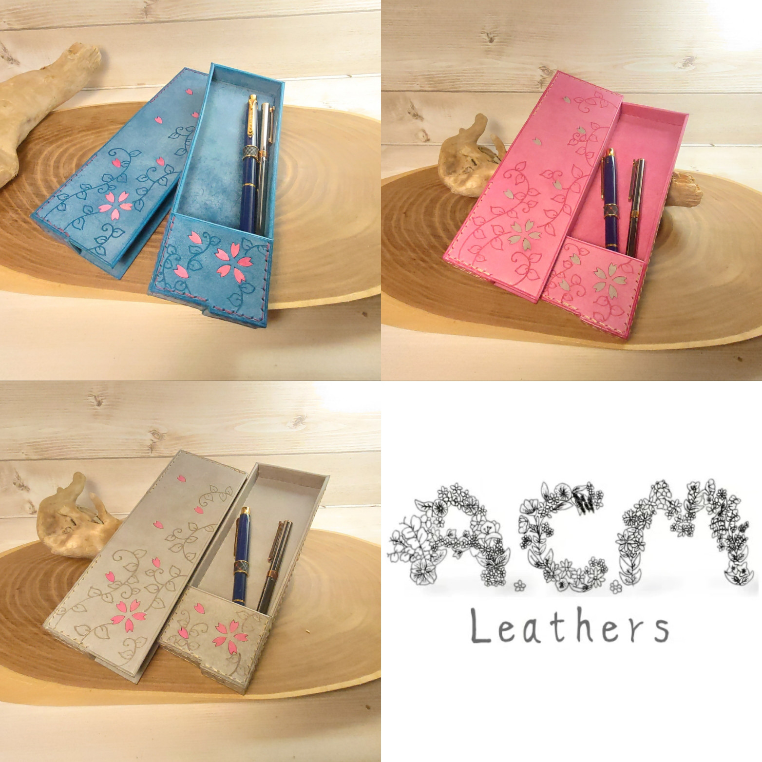 桜の箱型ペンケース