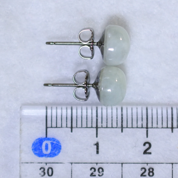 (1 件) 緬甸玉耳釘（8 毫米，鈦柱） 第5張的照片