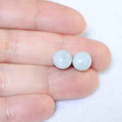 (1 件) 緬甸玉耳釘（8 毫米，鈦柱） 第4張的照片