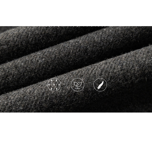 ウール混紡ツイード生地ワンピース 地厚ウールノースリーブワンピース