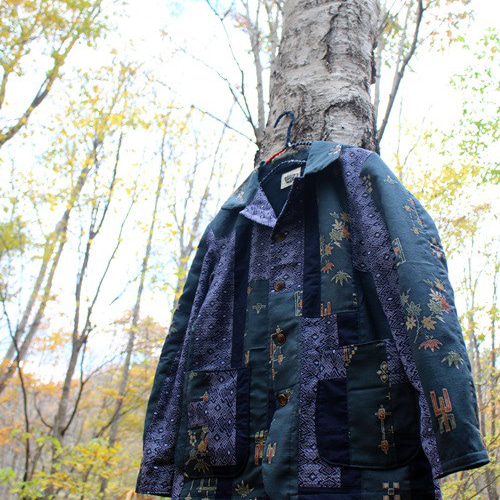 SAYOCAFE再構築、着物リメイクの個性的なパッチワークジャケット SAYOCAFE再構築、着物リメイクの個性的なパッチワークジャケット