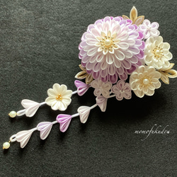 Saki様オーダー品 つまみ細工の髪飾り かんざし 百福堂momofukudou