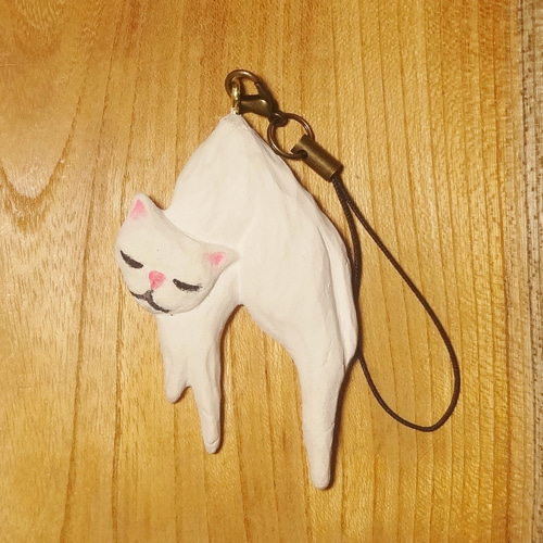 彫刻 アート 『 吊るされ猫 』 抽象 オリジナル オブジェ ペンダント