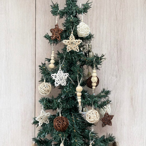 6個セット◇ラタン 星型 オーナメント◇北欧/ボヘミアン/ナチュラル 木