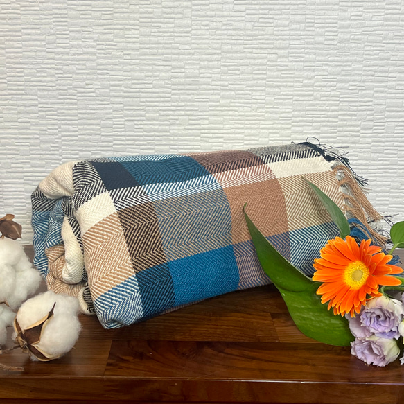 マルチクロス マルチカバー 「マドラスチェック」ソファカバー