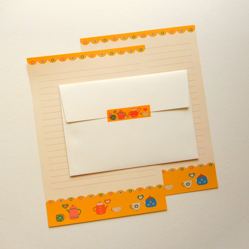 可愛く手帳デコするマスキングテープ・ポット＆カップ柄 15mm幅×10m