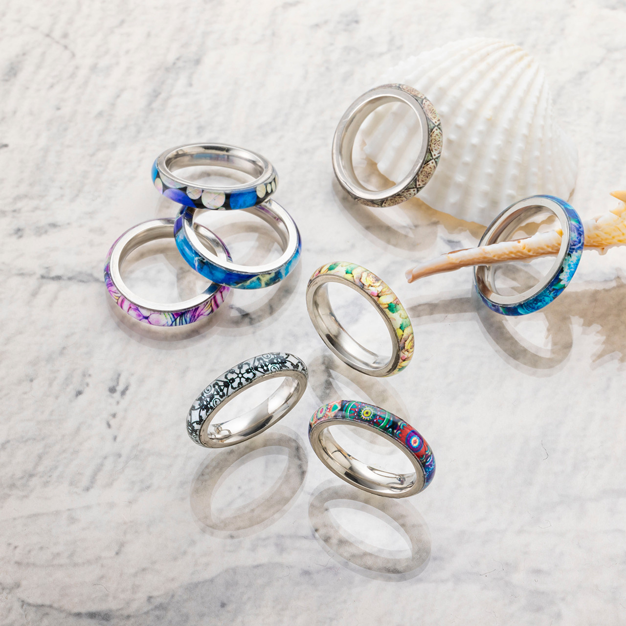 天然貝 螺鈿アート ★ 指輪 リング 【デザイン選べる】 ギフト ・ プレゼント におすすめ