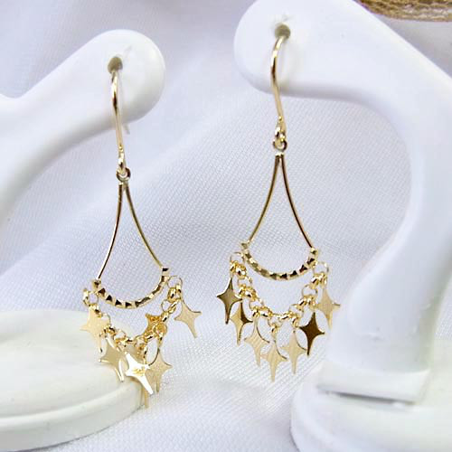 K18 星の煌き 18金 ゴールド ピアス ピアス（フック・チェーン） Rua 