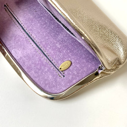 【受注制作・裏地色が選べます】コンパクトウォレット《押し口財布 Lサイズ》ダークネイビー 10枚目の画像