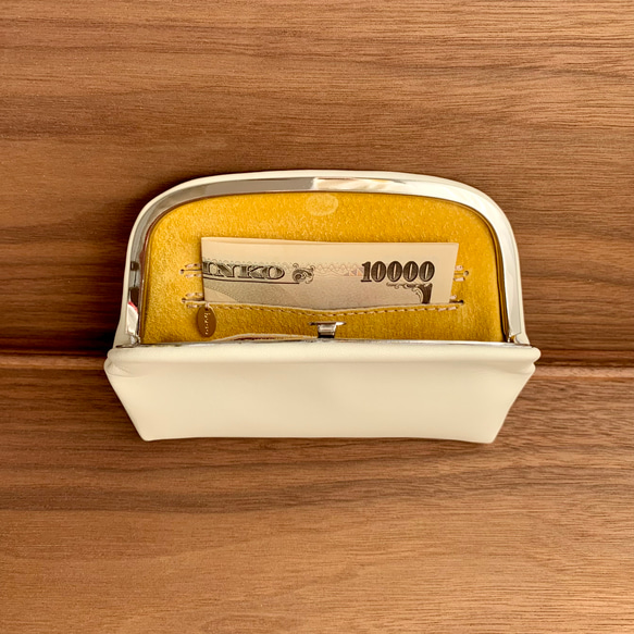 【受注制作・裏地色が選べます】コンパクトウォレット《押し口財布 Lサイズ》ダークネイビー 4枚目の画像