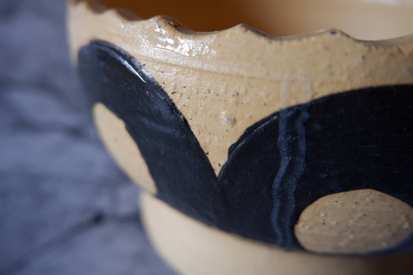 6号黄土黒化粧鉢655　塊根植物　多肉植物　盆栽　植木鉢　作家鉢　沖縄 2枚目の画像