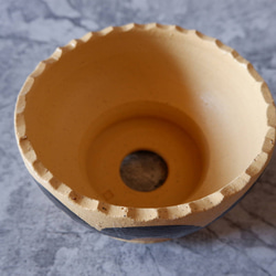 6号黄土黒化粧鉢655　塊根植物　多肉植物　盆栽　植木鉢　作家鉢　沖縄 4枚目の画像