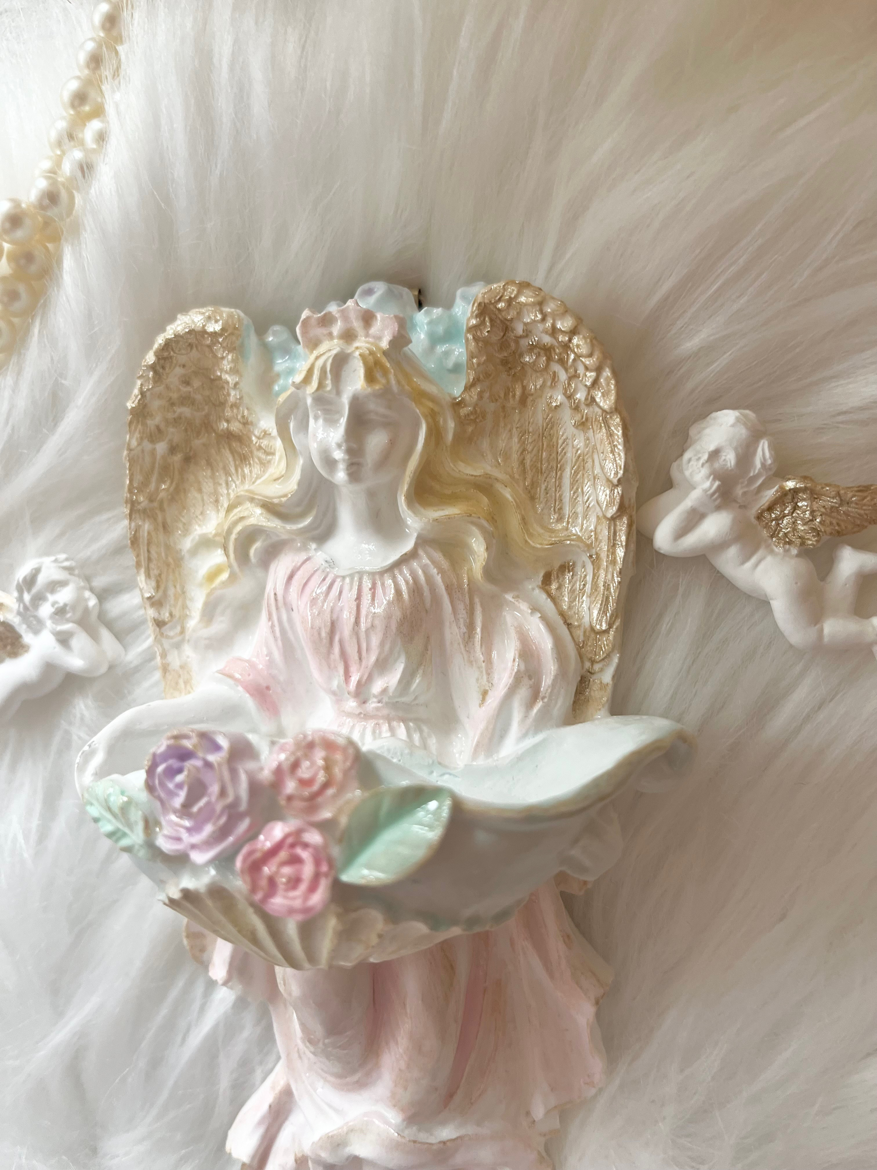 フランス　アンティーク　オルモル　香水瓶　ホルダー　真鍮　エンジェル　天使　レア