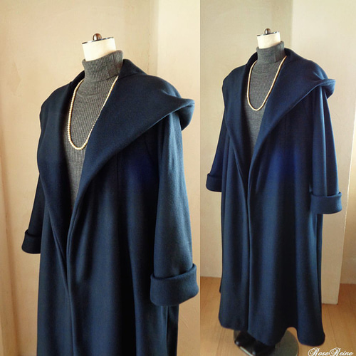 グラデーションのビッグフードコート 未使用品の着物から 着物リメイク  