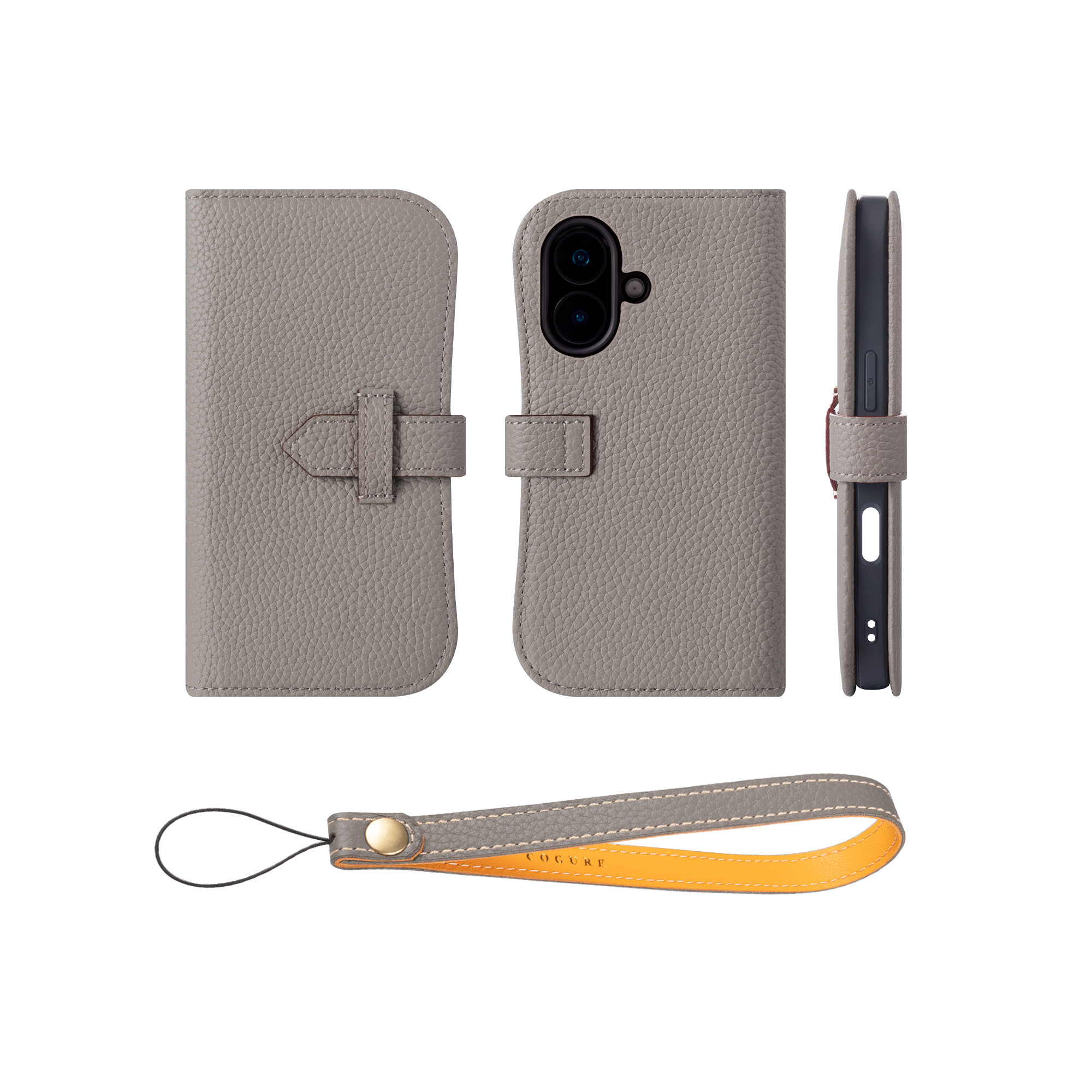 iPhone16Plus 本革ベルテッド ダイアリーケース（手帳型） ストラップセット 10色 <COPA>