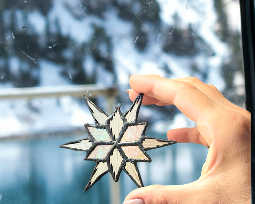 クリスマススター ステンドグラス クリスマス雑貨 サンキャッチャー