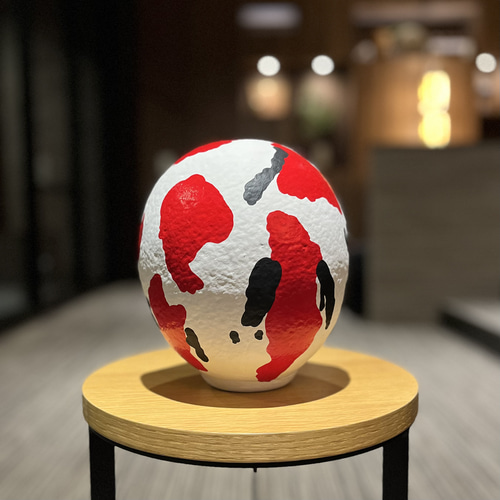 アート達磨 錦鯉》だるま インテリア達磨 縁起物 一点物 DARUMA その他