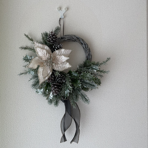 ホプシー心踊るクリスマスリース大きめ（完成品）