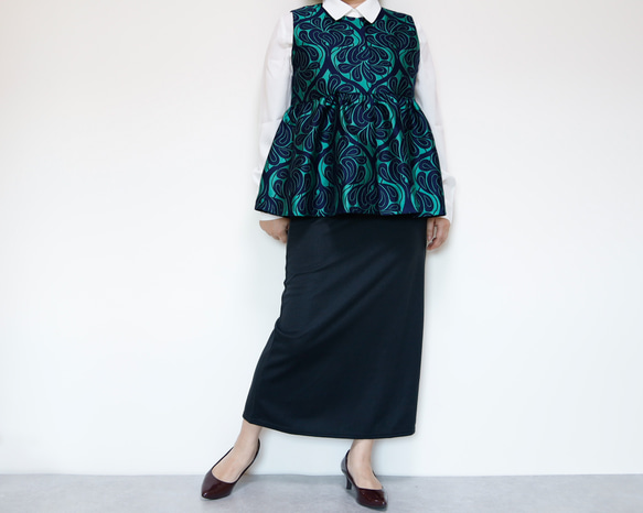 ペプラムベスト コベントガーデーン グリーン  卒入式 セレモニー オフィス パーティ 結婚式 12枚目の画像