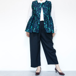 ペプラムベスト コベントガーデーン グリーン  卒入式 セレモニー オフィス パーティ 結婚式 4枚目の画像