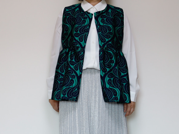 ペプラムベスト コベントガーデーン グリーン  卒入式 セレモニー オフィス パーティ 結婚式 9枚目の画像